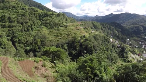 Panoramic View, Mountains, Forest, Valley, Rice Terraces, Banaue, Philippines Stock Footage 233238655