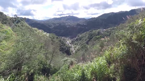 Panoramic View, Mountains, Forest, Valley, Rice Terraces, Banaue, Philippines Stock Footage 233975629