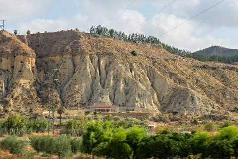 Panoramic view to the mountains in motion Stock Photos