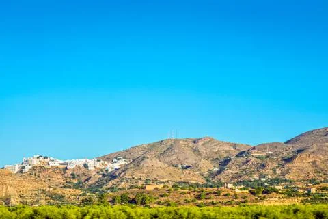Panoramic view to the mountains in motion Фото