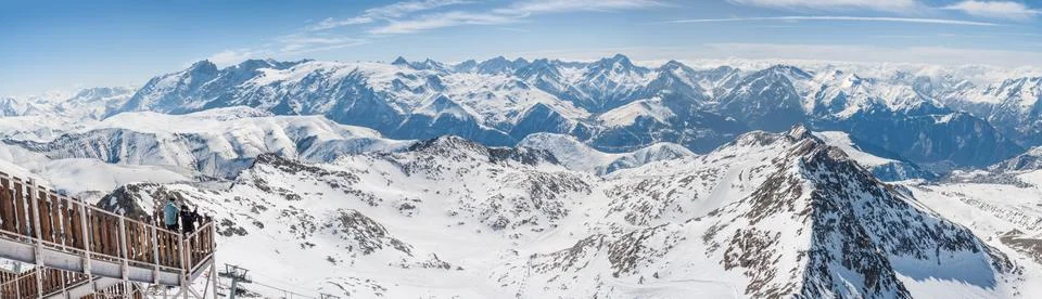 Panoramic view of the mountains Stock Photos