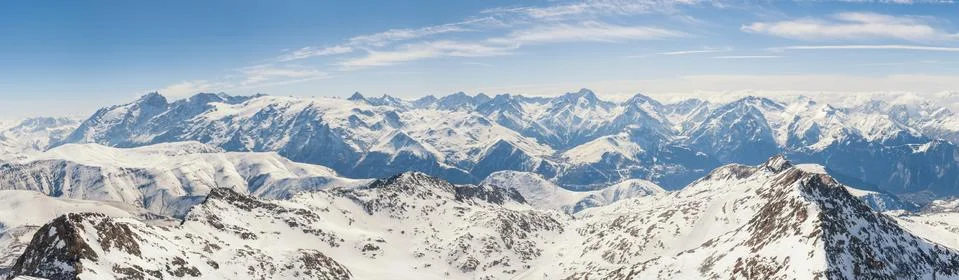 Panoramic view of the mountains Stock Photos