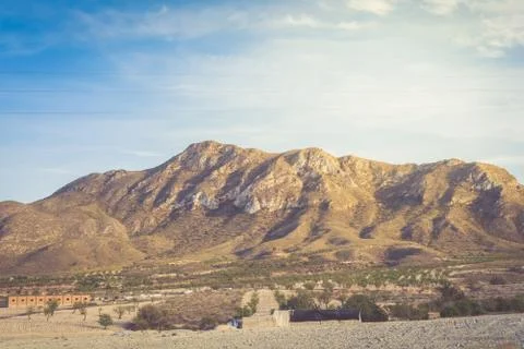 Panoramic view to the mountains Stock Photos