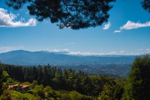 Panoramic view with mountains Foto stock
