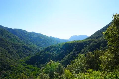 Panoramic view of the mountains. 스톡 사진