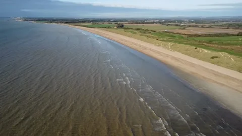 Panoramic view of the mouth of the River Arun Stock Footage 197478172