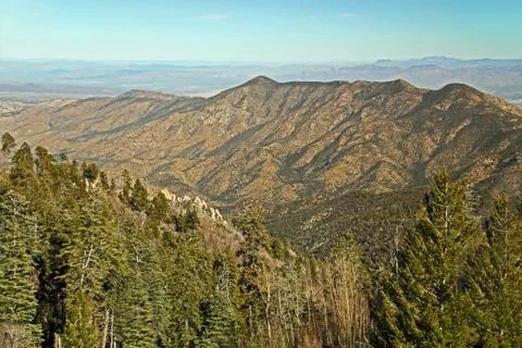 Panoramic View From Mt. Lemmon Ski Valley Stock Photos