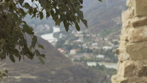 Panoramic view of Mtskheta, Georgia. Stock Footage 81861762