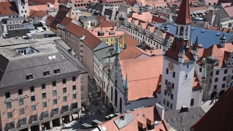 Panoramic view  of Munich from above Stock Footage 134577578
