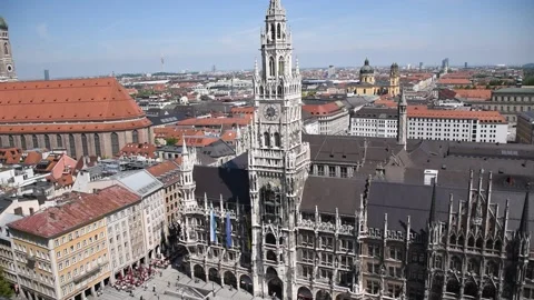 Panoramic view  of Munich from above Stock Footage 134981028