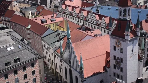 Panoramic view  of Munich from above Stock Footage 134981061