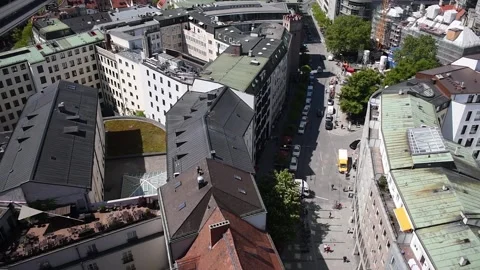 Panoramic view  of Munich from above Stock Footage 134981118