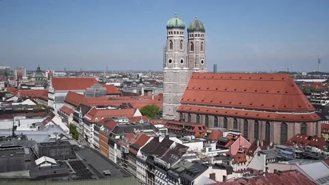 Panoramic view  of Munich from above Stock Footage 134981181