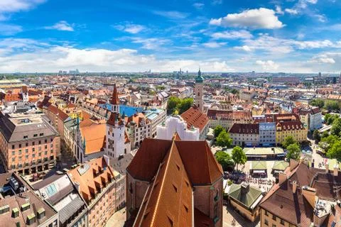 Panoramic view of Munich, Germany Stock Photos