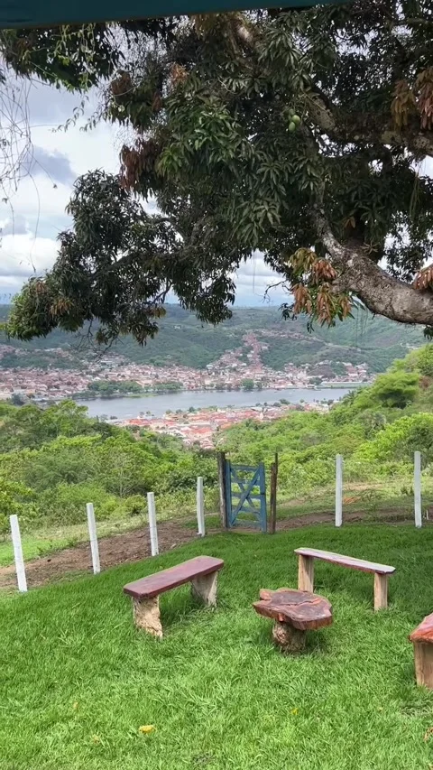 Panoramic View from Muritiba Hill Overlooking Paraguacu River Bahia Brazil Видео 343440866