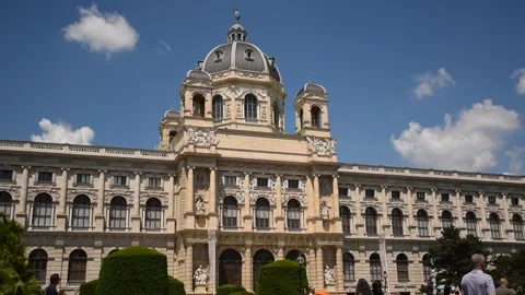 Panoramic view of Museum of Fine Arts history in Vienna Stock Footage 134988230