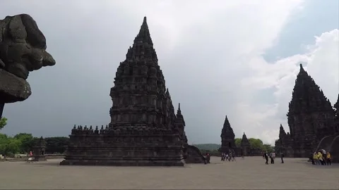 Panoramic View, Nandi Temple, Shiva Temple, Prambanan Complex, Java, Indonesia Stock Footage 251361523