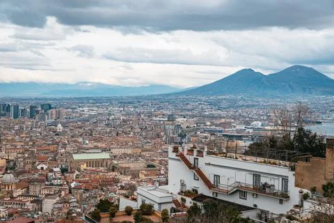 Panoramic View of Naples Cityscape Stock Photos
