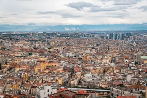 Panoramic View of Naples Cityscape Stock Photos