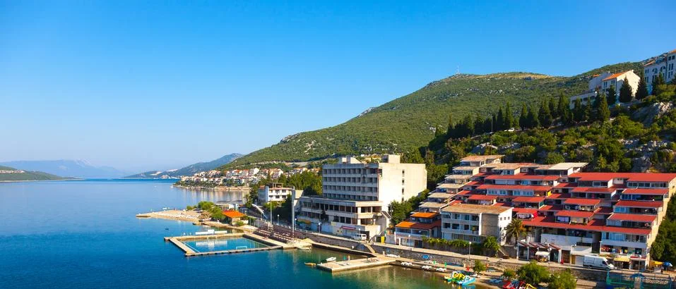 Panoramic view of Neum Stock Photos