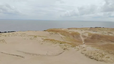 Panoramic View of Nida Dunes in Curonian Spit National Park, Lithuania Stock Footage 321750864