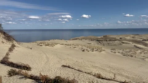 Panoramic view of Nida sand dunes Stock Footage 190489517