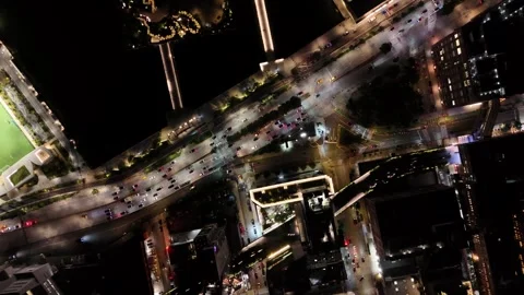 Panoramic view of the night downtown, midtown New York City, Manhattan, USA Stock Footage 293655955