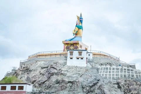 Panoramic View of Nubra Valley from Diskit Monastery Stock Photos