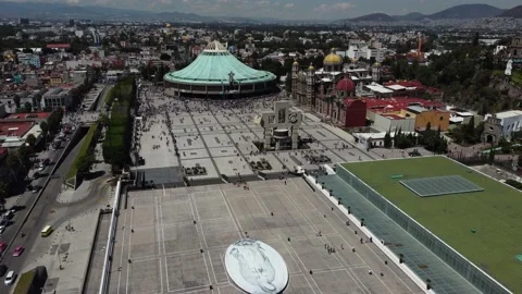 Panoramic view o Basilica Virgin of Guadalupe, Mexico City, Mexico 4K Stock-Footage 162910624