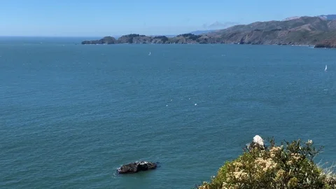 Panoramic view of the ocean in San Francisco, California Stock Footage 114218785