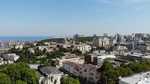 Panoramic view of Odesa city central streets Stock Footage 160605506