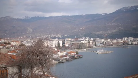 Panoramic View Of Ohrid Stock Footage 103400644