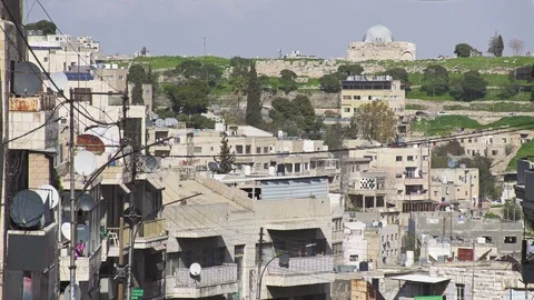 Panoramic view of old buildnigs in Amman city center, Jordan Stock Footage 109183294