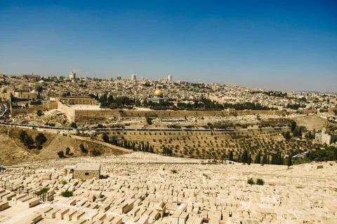 Panoramic view on the old city Jerusalem. Israel Stock Photos