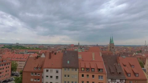 Panoramic view of the old city from the tower of the castle of the city of Nurem Stock Footage 98356609