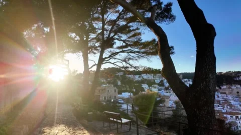 Panoramic view to the old town and castle during the sunset Stock Footage 265127045