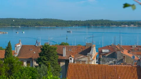 Panoramic view old town and adriatic sea Stock Footage 325490260