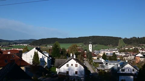 Panoramic view of the old town of freistadt in the austrian region mühlviertel Stock Footage 128739919