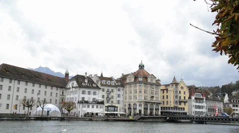 Panoramic view of old town of Lucerne, Switzerland Video stock 33783061