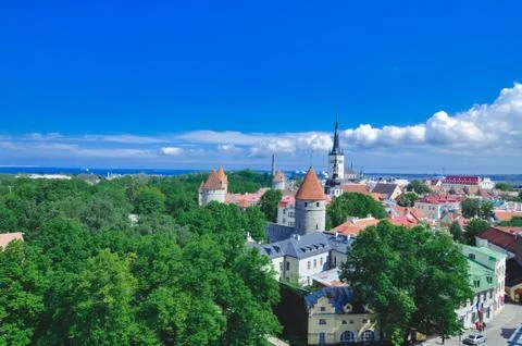 Panoramic view of old town Stock Photos