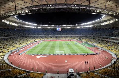 Panoramic view of Olympic stadium (NSC Olimpiysky) in Kyiv Foto stock