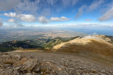 Panoramic view from Olympus mountain Stock Photos