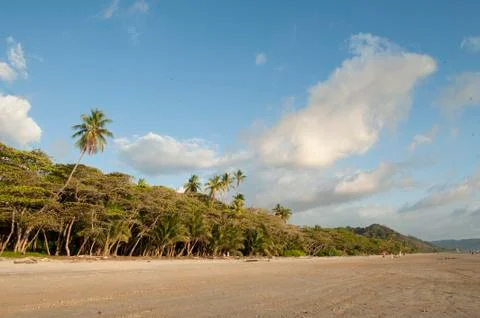 Panoramic view open width beach santa teresa nicoya costa rica Stock Photos