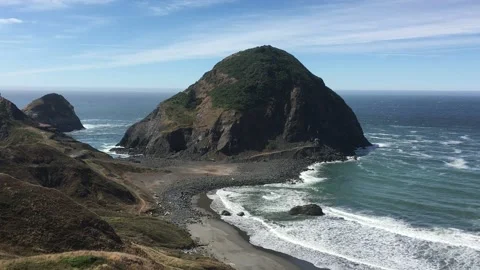 Panoramic view Of Oregon Coast Stock Footage 202187181