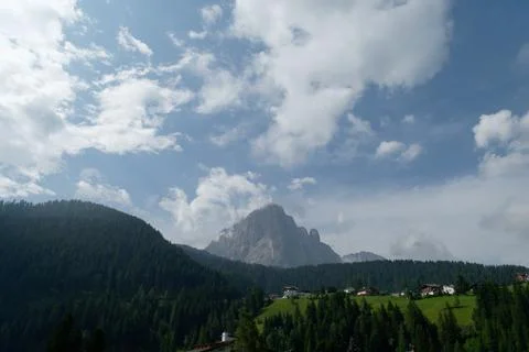 Panoramic View of Ortisei Stock Photos