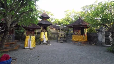 Panoramic view of the outer courtyard of the temple, Bali, Indonesia Video stock 150174991