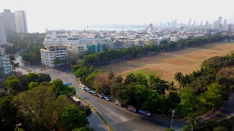 Panoramic view of Oval Maidan  Vídeos de archivo 127354354