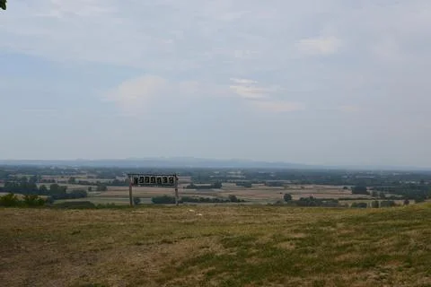 Panoramic view over agricultural fields in Hungary Fotos Stock