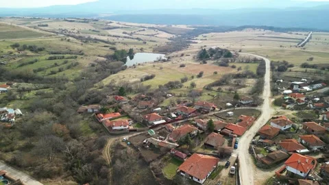 Panoramic view over authentic houses in folk  Bulgaria Jeravna Stock Footage 264342513