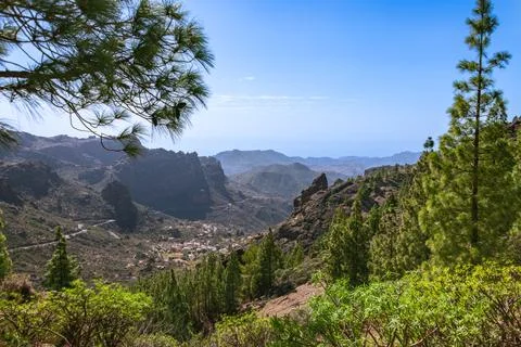 Panoramic View Over Ayacata Stock Photos